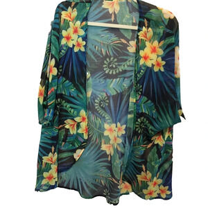 Women Boho Floral Cardigan Kimono Shawl Beach Cover Up Tops Bohemian